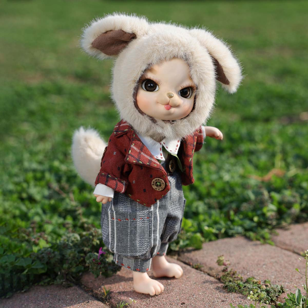 Entzückende 10-Zoll-Porzellan-Anziehpuppen (BJD) in Rotbraun