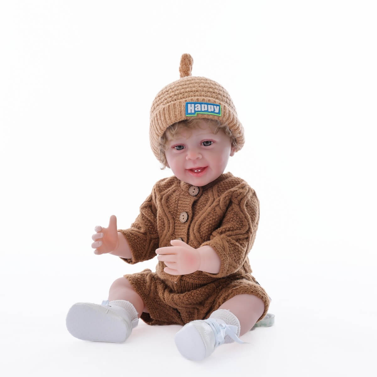 22 Zoll 55 cm Reborn Puppe Simulations-Babypuppe aus weichem Gummi