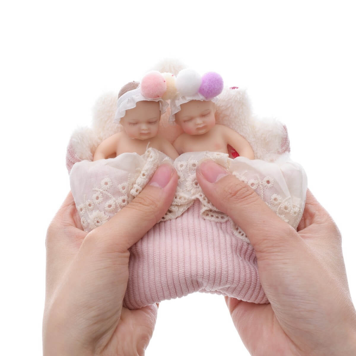 Lebensechte Silikon-Reborn-Zwillingsbabypuppe 4 Zoll