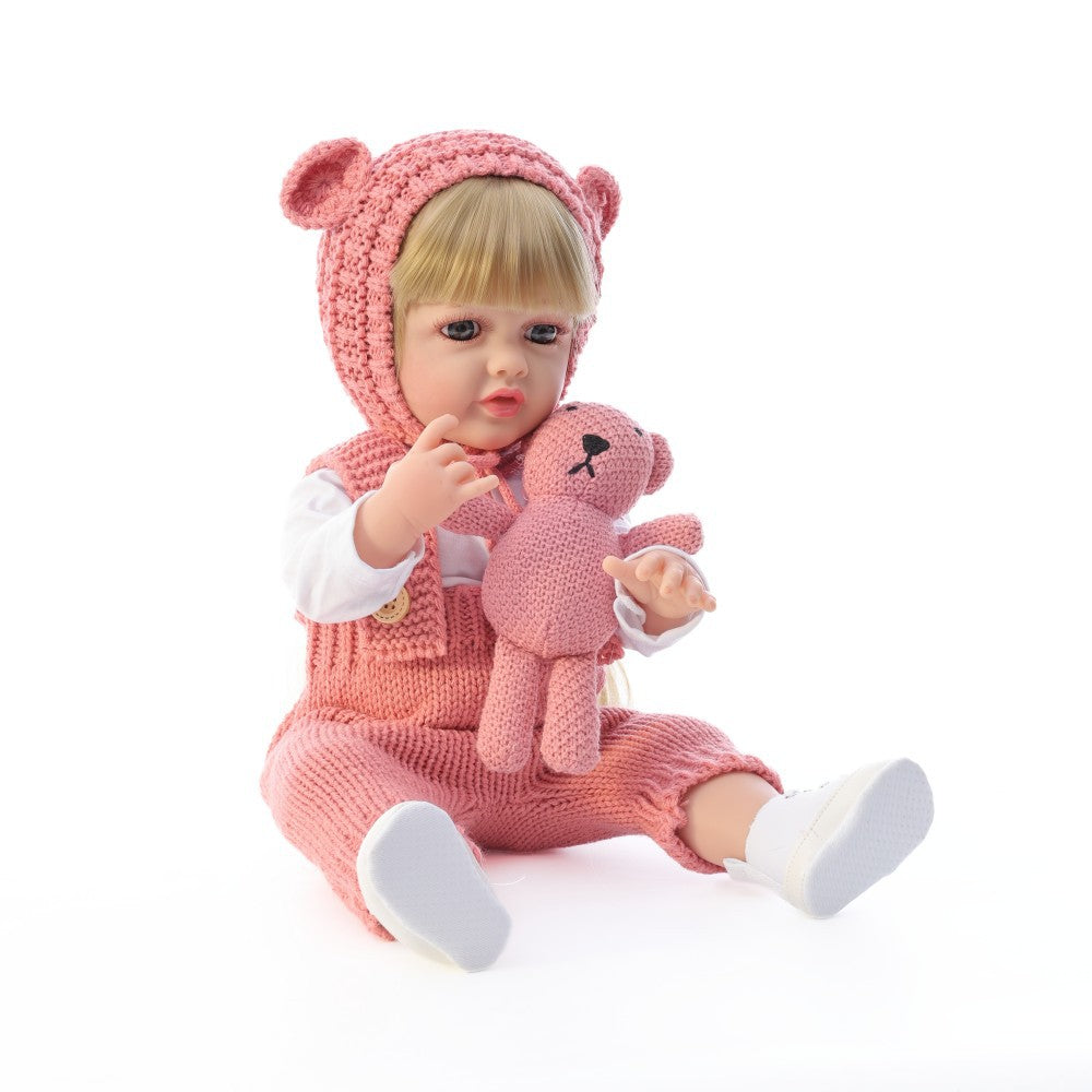 Russisch Englisch Spanisch Weinen und Lachen Dialog 22 Zoll Vollkunststoff Reborn Puppe Simulationsbaby Mädchenpuppe
