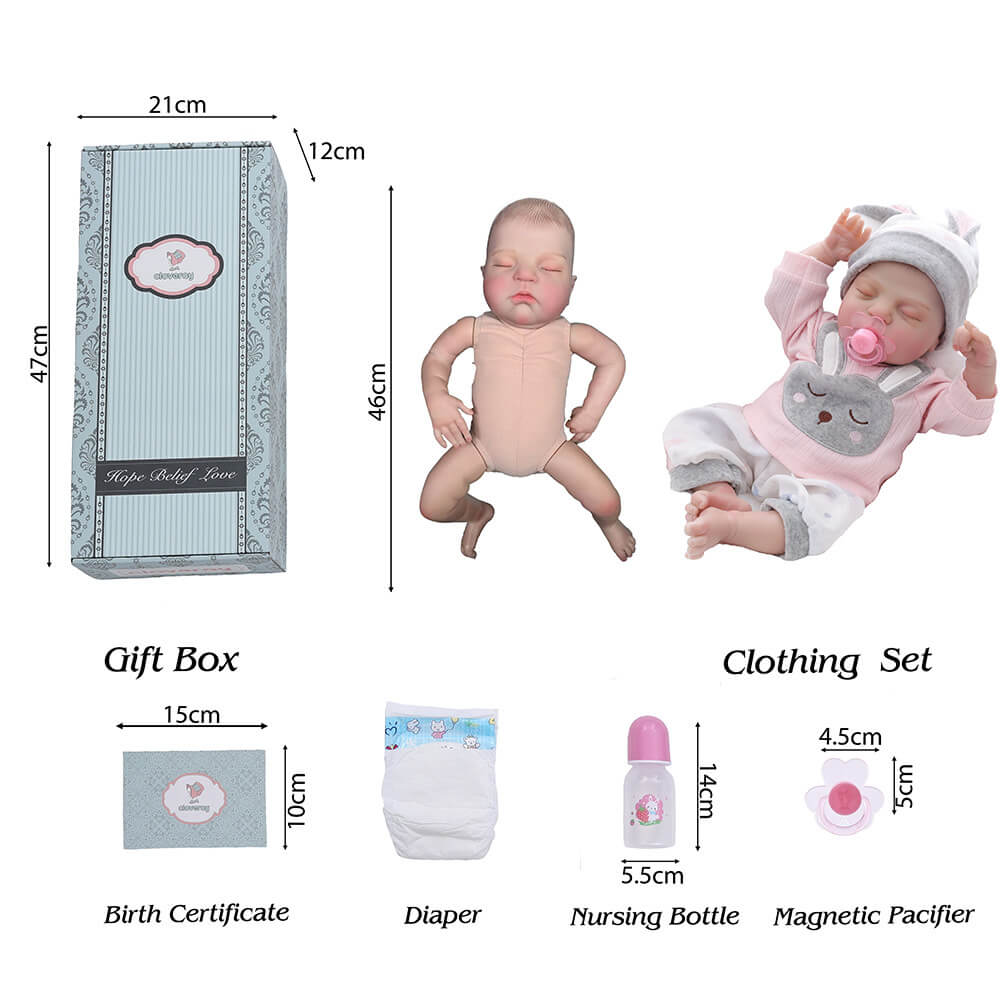45 cm Reborn-Puppenkleidung Höhe Farbe Simulationsbaby
