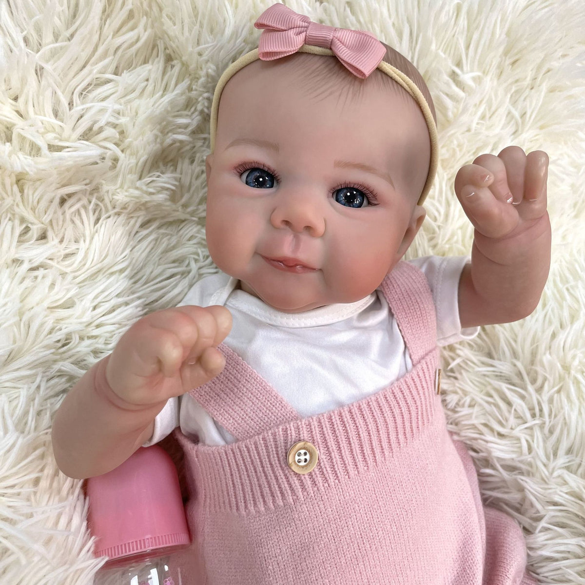 20 Zoll lebensechte Reborn-Babypuppe mit Stoffkörper, realistischer 3D-Haut, handgefertigte Neugeborenen-Spielpuppe für Mädchen