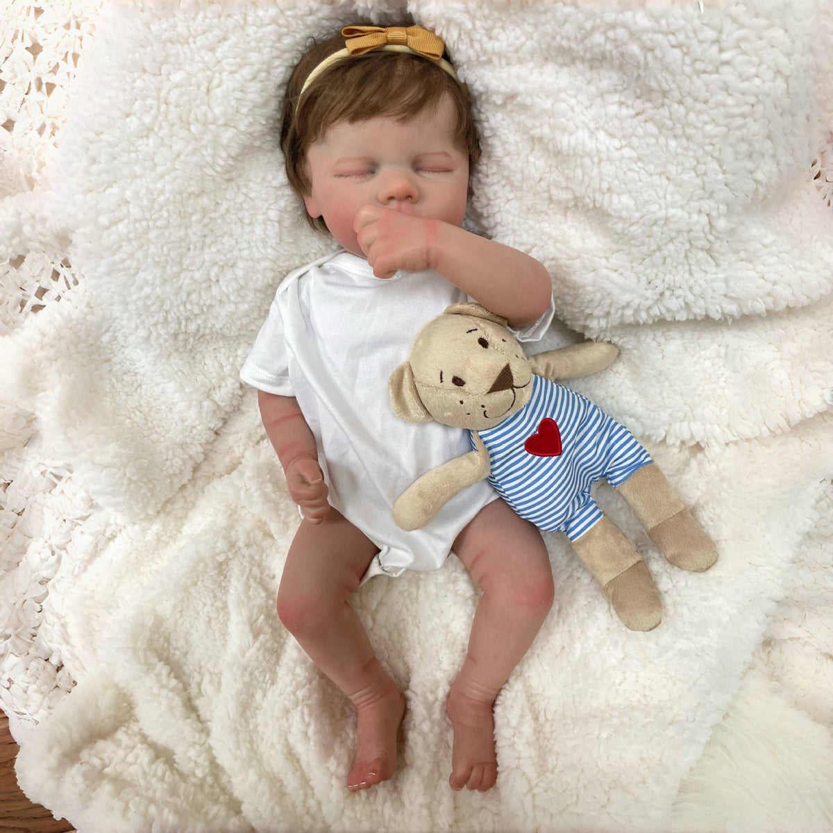 50 cm simulierte Baby-Reborn-Puppe aus Vollvinyl, 3D-Haut, Geschenk für Kinder