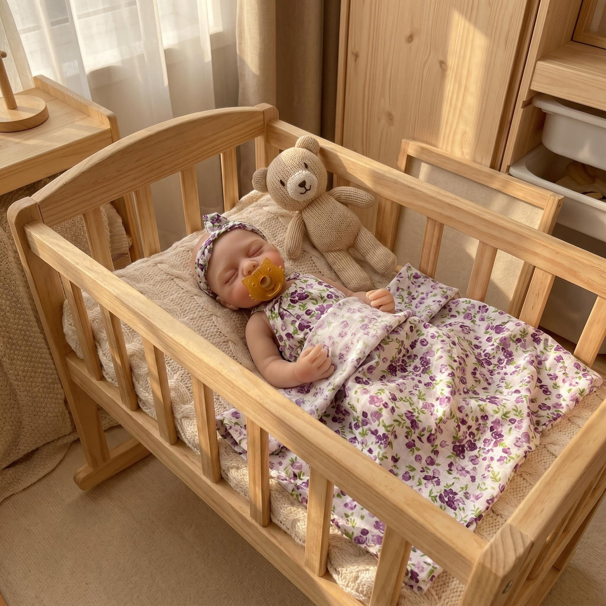 12-Zoll-Reborn-Babypuppe aus Vollsilikon, schlafendes Mini-Neugeborenes mit geschlossenen Augen, perfektes Geschenk für Geburtstag, Weihnachten & Ostern, tragbares Begleitspielzeug für Kinder und erwachsene Sammler