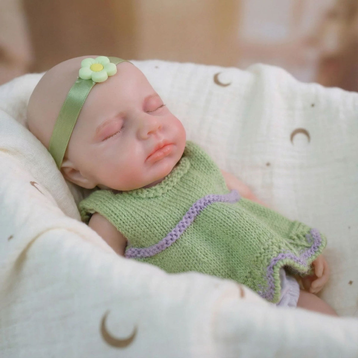 12 Zoll grünes Fellkleid LOULOU massives Silikon Reborn-Puppe für Kinder Weihnachtsgeschenk