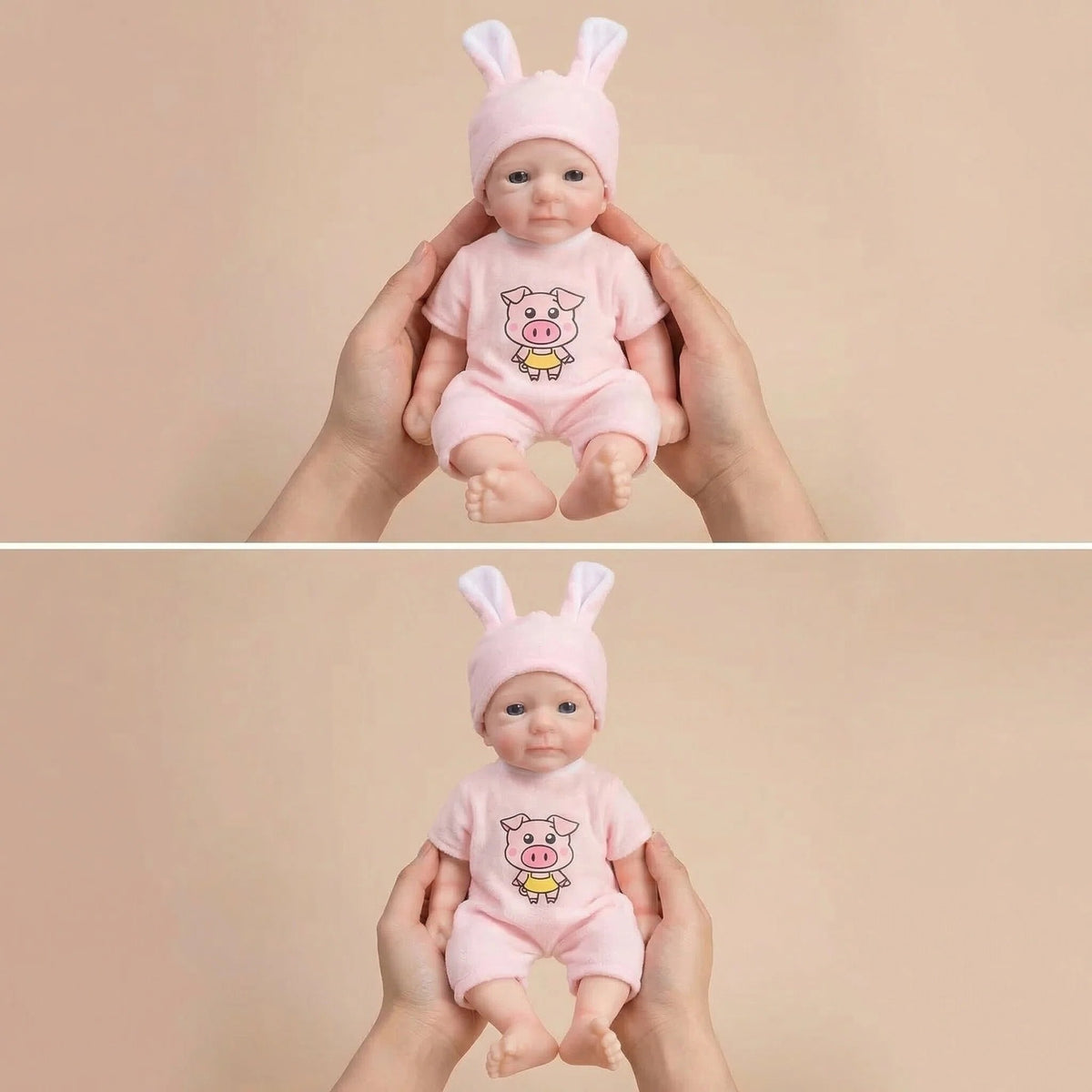 12 Zoll Hasenohren-Mütze Simulationspuppe Silikon Reborn-Puppe