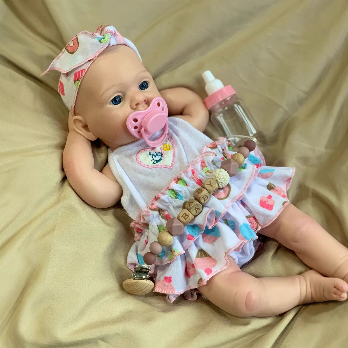 16-Zoll lebensechte, handgefertigte Reborn-Puppe mit Vollsilikonkörper, 3D-echter Haut, Kinderspielzeug, Geschenk für Mädchen