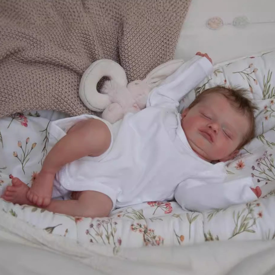 19 Zoll Reborn-Puppen mit Stoffkörper, weich anfühlende neugeborene Babypuppen, Spielzeug für Mädchen, Reborn-Puppen