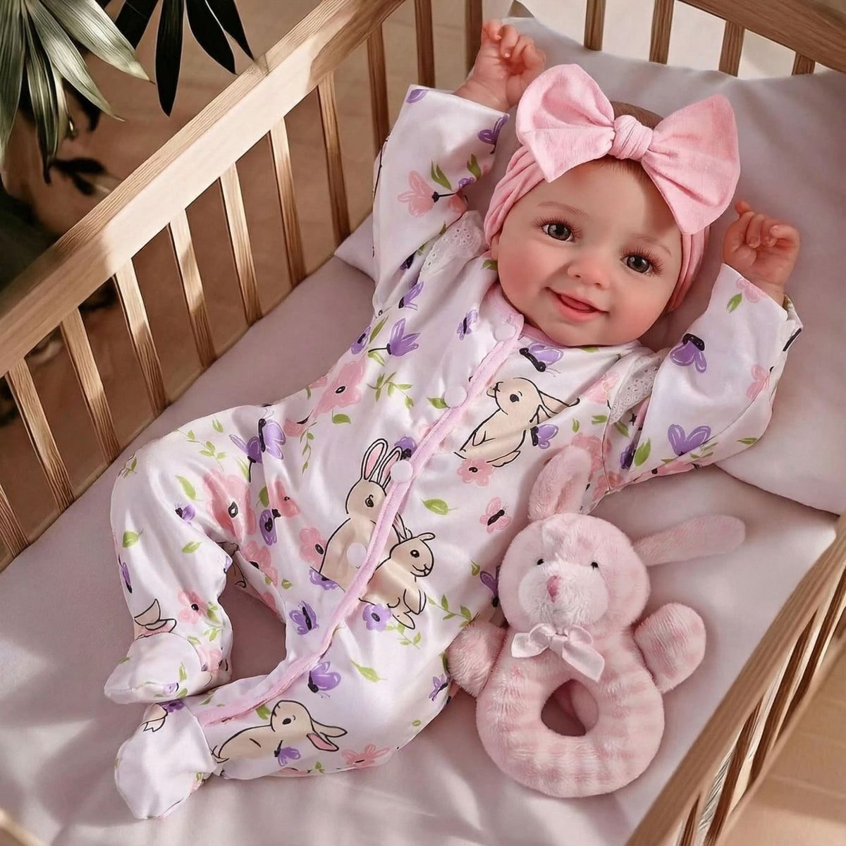 7-Zoll-Puppe im bedruckten Jumpsuit, Reborn-Puppe komplett aus Vinyl