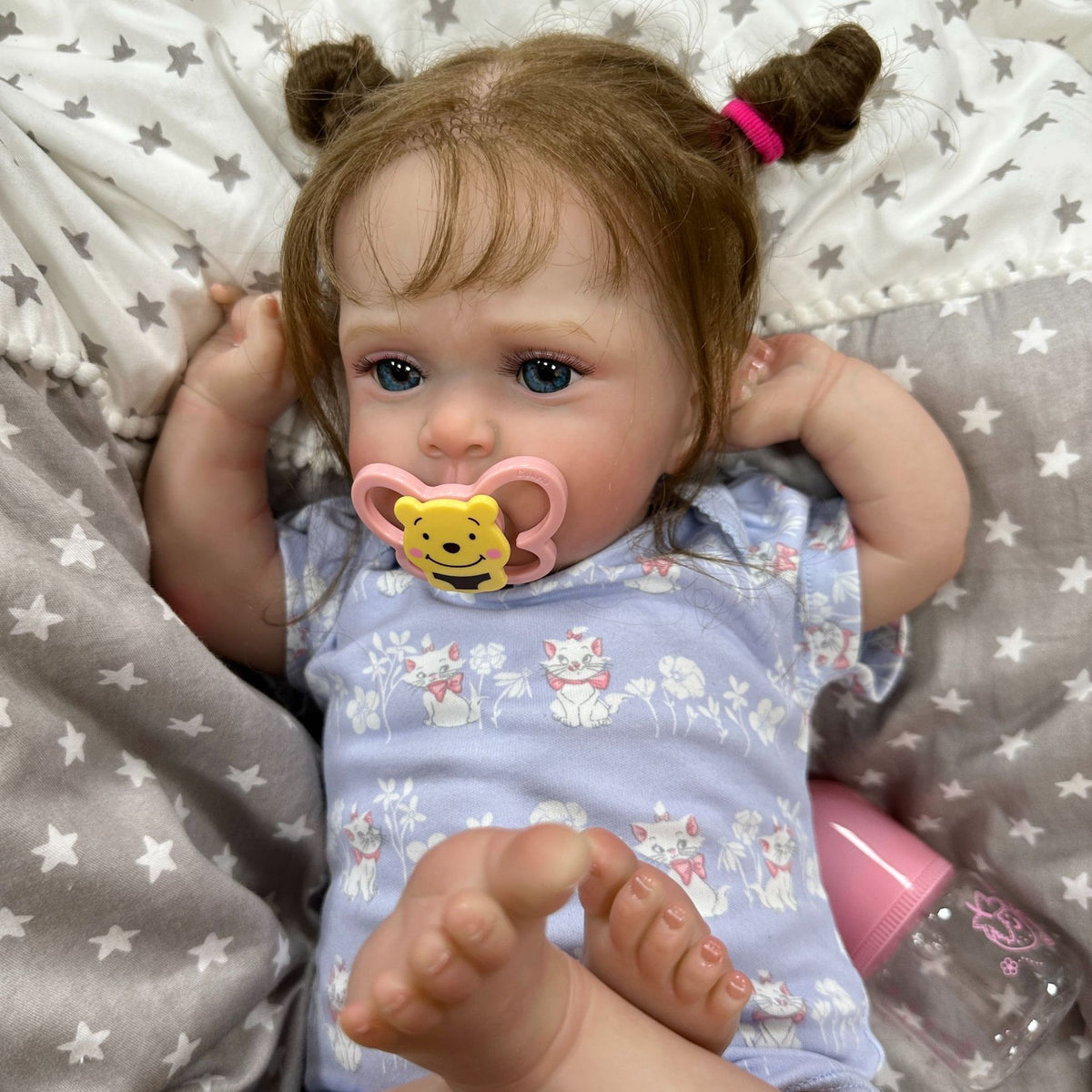20 Zoll Reborn Puppen mit Stoffkörper, weiche neugeborene Babypuppen Spielzeug für Mädchen Reborn Puppen