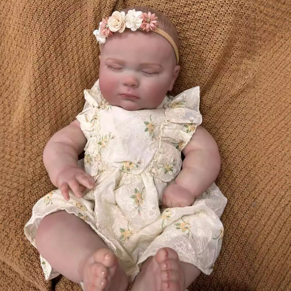 24-Zoll realistische Reborn-Neugeborenenpuppe mit Stoffkörper, detaillierter 3D-Haut, handgefertigte Sammlerpuppe für Mädchen und Puppenliebhaber