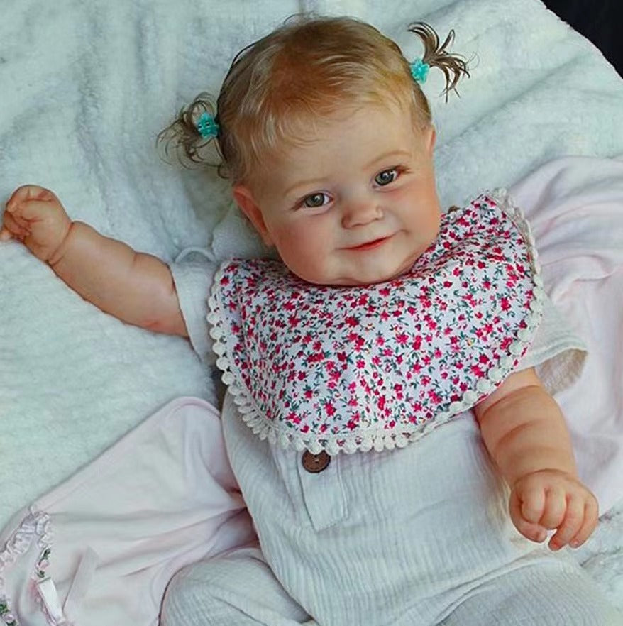 24 Zoll Reborn-Puppe Stoffkörper lebensecht mit sichtbaren Adern echte Puppe für Geschenke