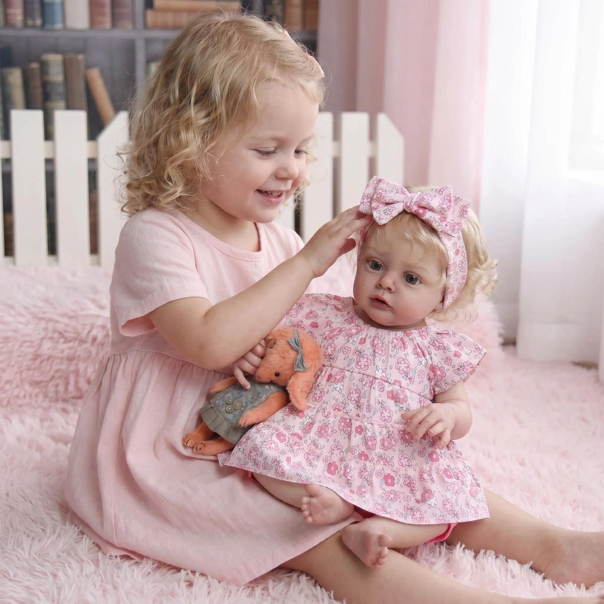 19 Zoll weich mit Stoffkörper und Vinyl-Gliedmaßen, Vintage-Blumenoutfit, durchdachtes Geschenk für Babyparty, Thanksgiving und alle saisonalen Festlichkeiten