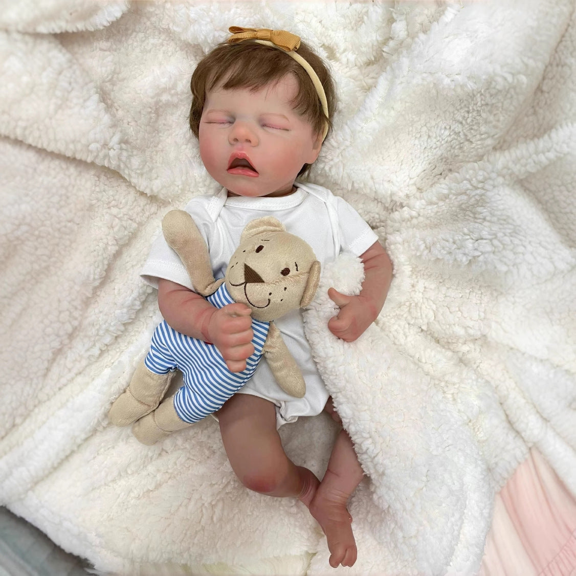50 cm simulierte Baby-Reborn-Puppe aus Vollvinyl, 3D-Haut, Geschenk für Kinder