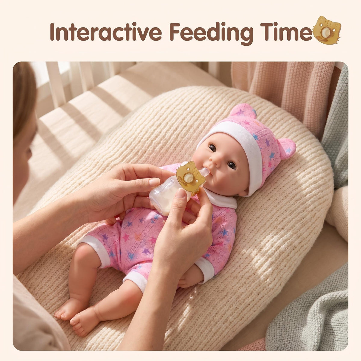12-Zoll lebensechte Babypuppe aus Vollsilikon, unterhaltsames interaktives Spielerlebnis, ideales Erinnerungsstück für Kinder und erwachsene Puppensammler