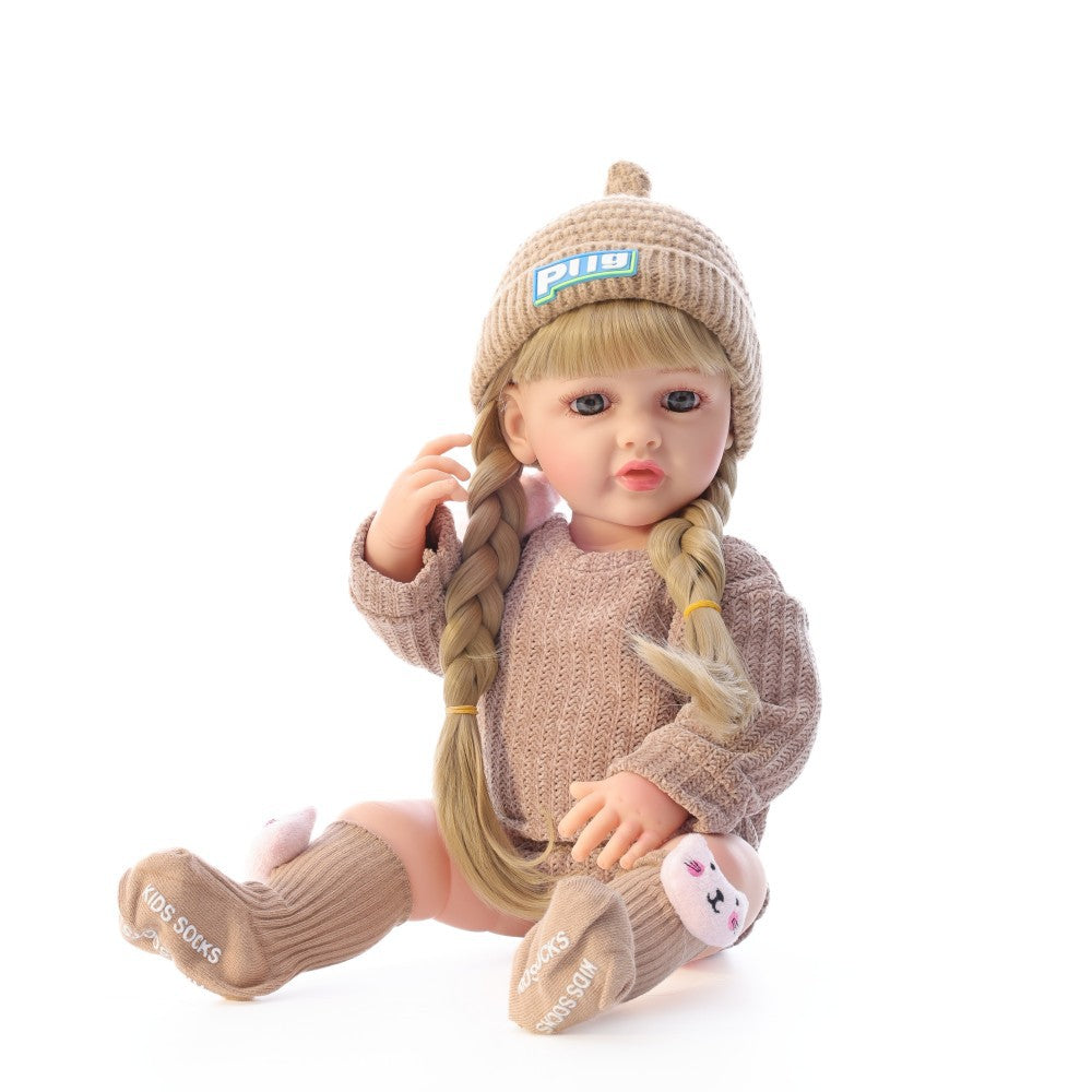 Russisch Englisch Spanisch Weinen und Lachen Dialog 22 Zoll Vollkunststoff Reborn-Puppe Simulations-Babypuppe Mädchen