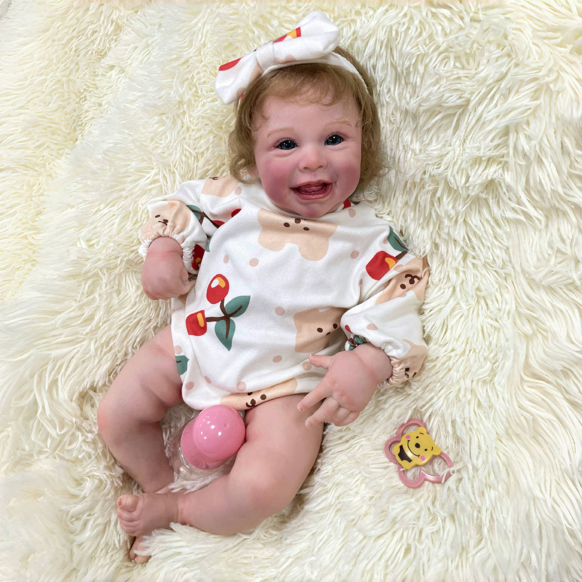 56 cm handgefertigte, lebensechte Reborn-Puppe mit Stoffkörper, Spielzeug für kleine Mädchen