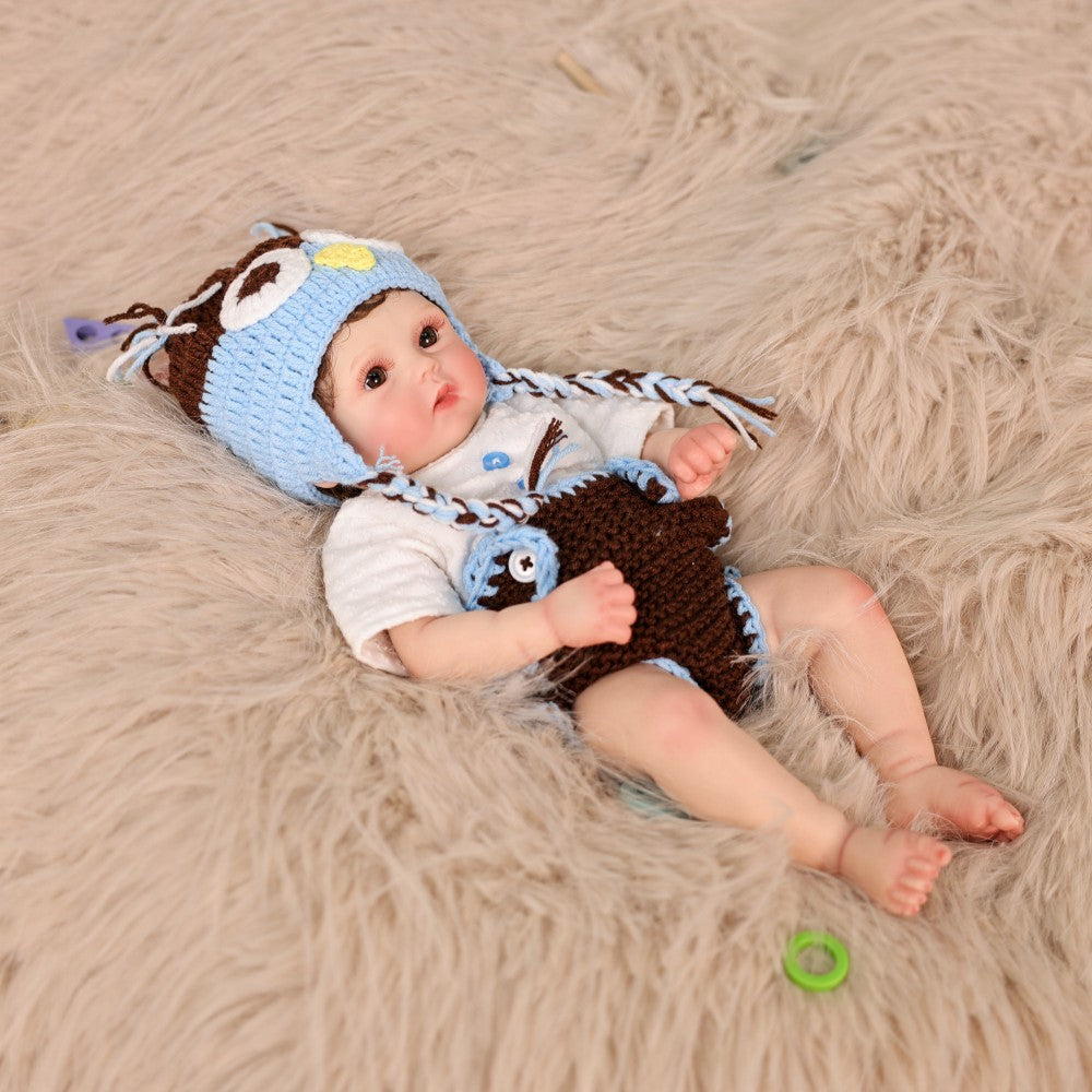 16 Zoll lebensechte, handgefertigte Reborn-Babypuppe, Vollsilikon-Baby, 3D-echte Haut, Kinderspielzeug, Geschenk für Mädchen