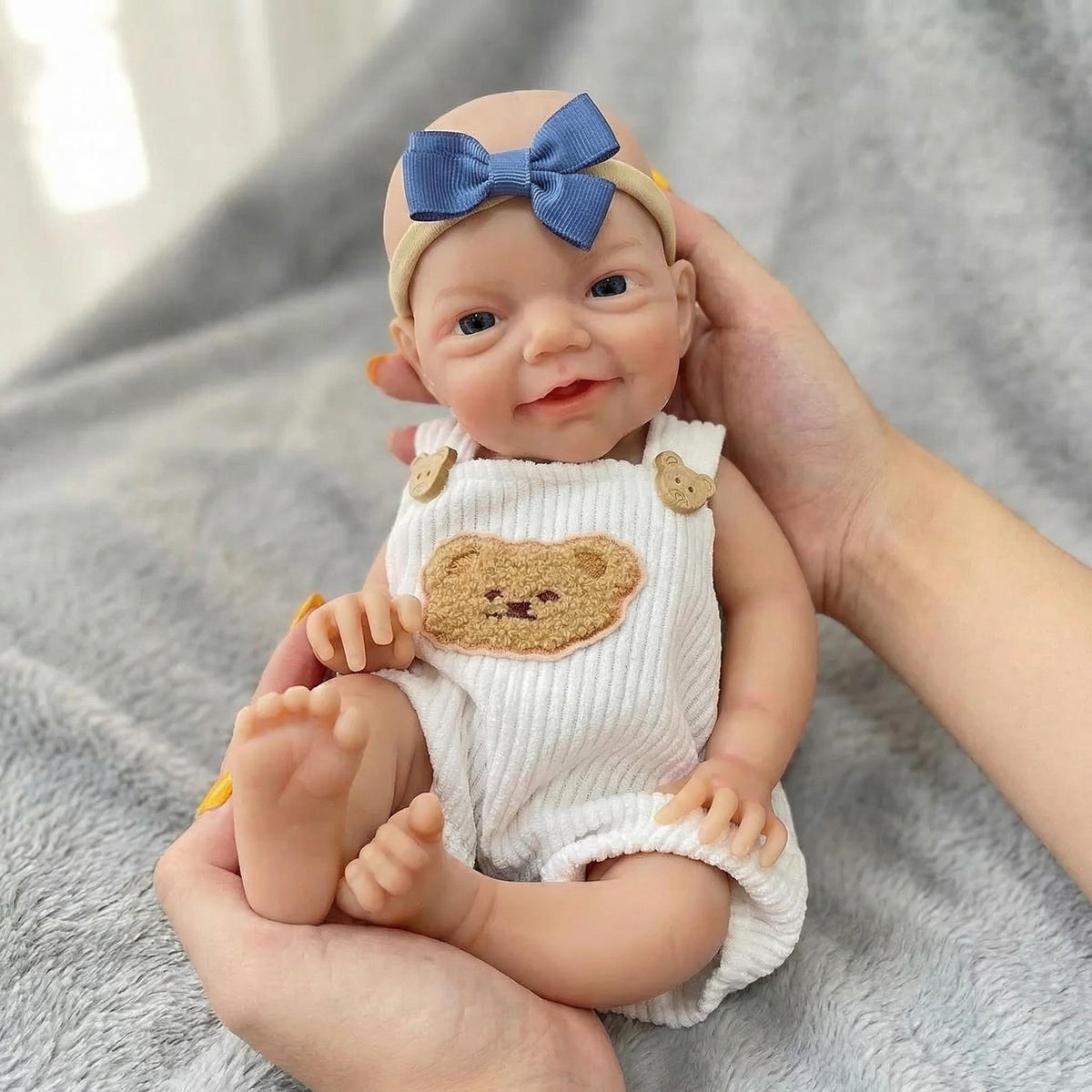 12-Zoll gelber Teddybär Charlie aus massivem Silikon, Reborn-Puppe