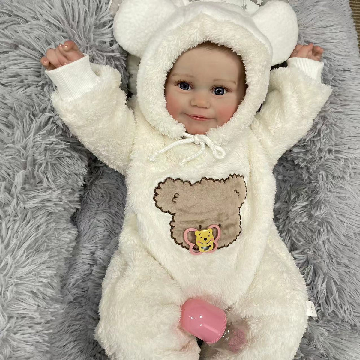 61 cm Reborn-Puppen mit Stoffkörper, weich, mit gemalten Haaren, neugeborene Babypuppen, Spielzeug für Mädchen, Reborn-Puppen