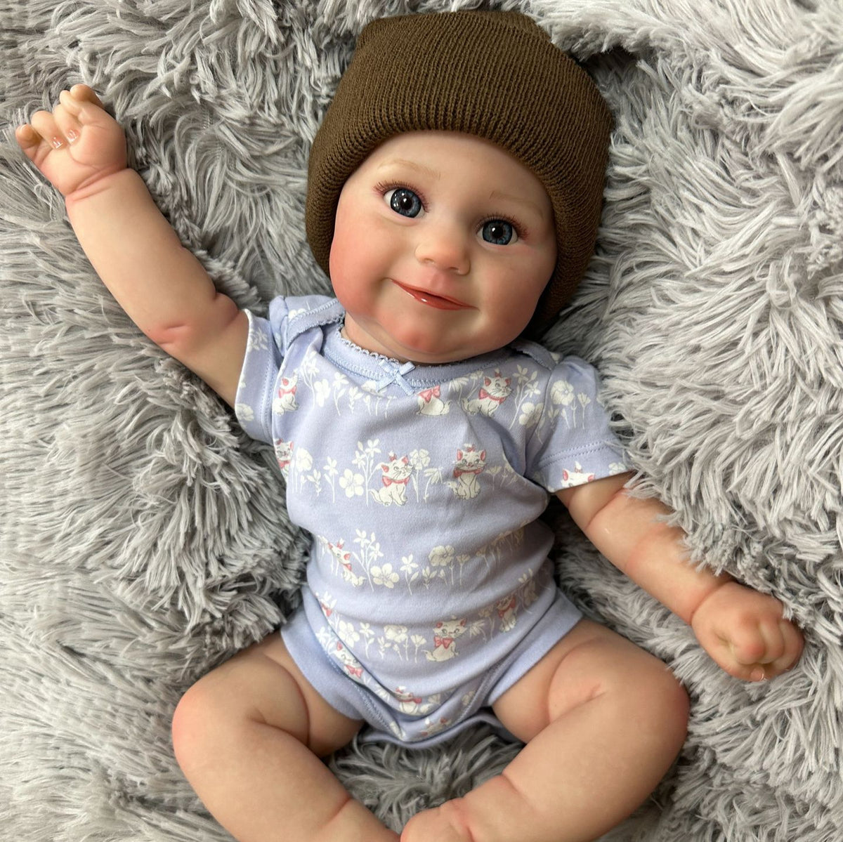 20 Zoll realistische Reborn-Neugeborenen-Puppe mit Stoffkörper, detaillierter 3D-Haut mit Adern, handgefertigte Spielzeugpuppe als Geburtstagsgeschenk für Mädchen