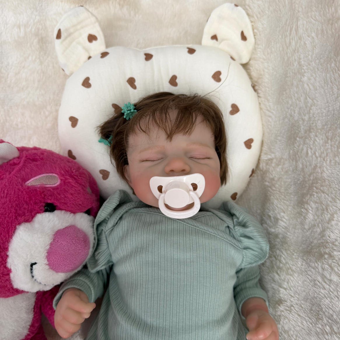 18-Zoll/45 cm Pascale Neugeborenes Reborn-Baby, lebensechte, weiche Kuschelpuppe, mehrschichtige Bemalung, 3D-Haut mit sichtbaren Adern