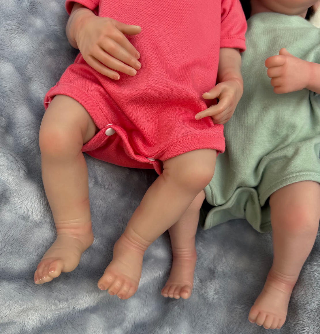 18-Zoll 45 cm Reborn-Zwillingspuppen – Ganzkörper-Vinyl wasserdichtes schlafendes Babyset