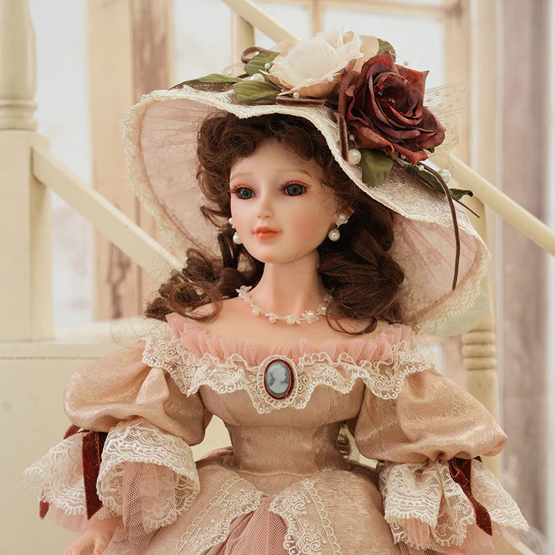 22-INCH/55CM ANTIQUE PALACE-STYLE VICTORIAN PORCELAIN DOLLS WITH GORGEOUS DRESS - Reborn Doll Australia