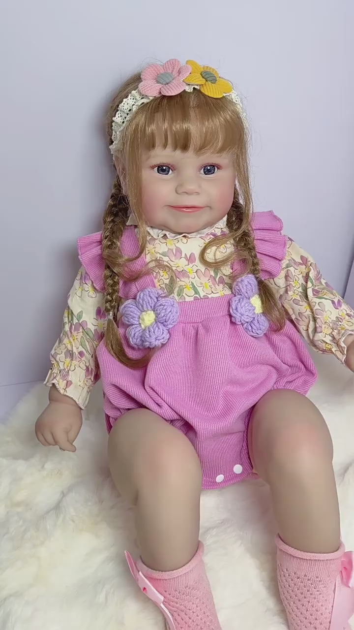 Durchdachte 24-Zoll-Puppe mit Stoffkörper, ideale Geschenkidee für Geburtstage und Feiertage