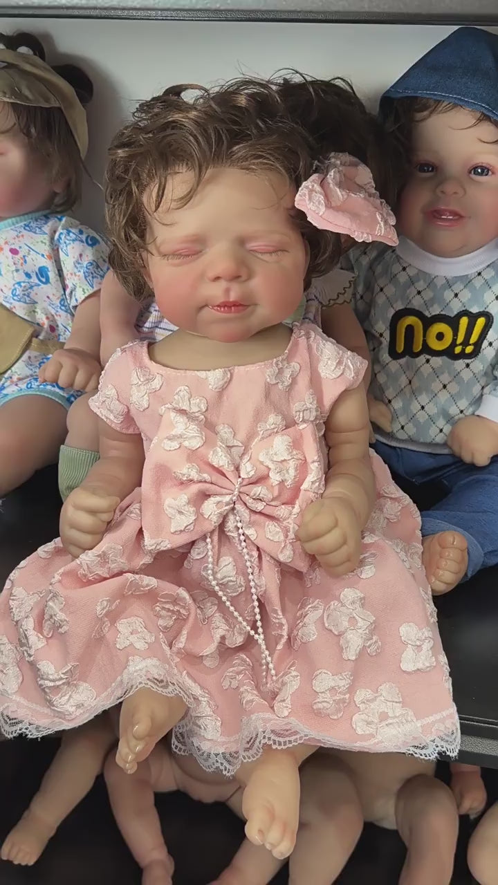 Lebensechte 45-cm-Puppe im Reborn-Stil mit Ganzvinylkörper, beweglichen Gliedmaßen, tolles Geschenk für festliche Anlässe und Geburtstagsfeiern