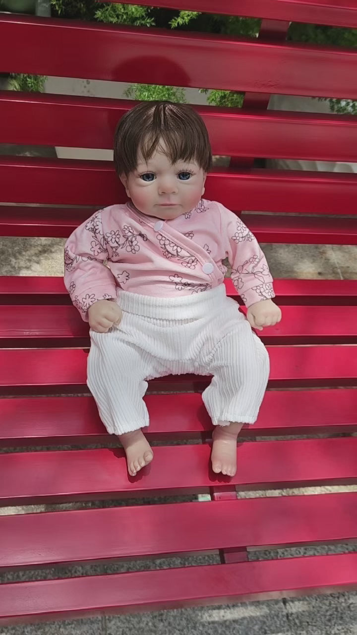 18-Zoll/45 cm lebensechte, bereits bemalte Neugeborenen-Reborn-Puppe, handbemalt mit hochwertigem Genesis 3D-Hautton