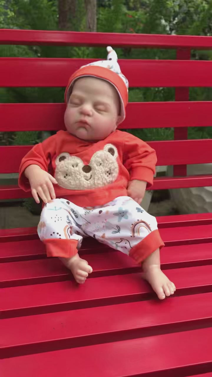 18 Zoll Reborn-Babypuppe im roten Outfit