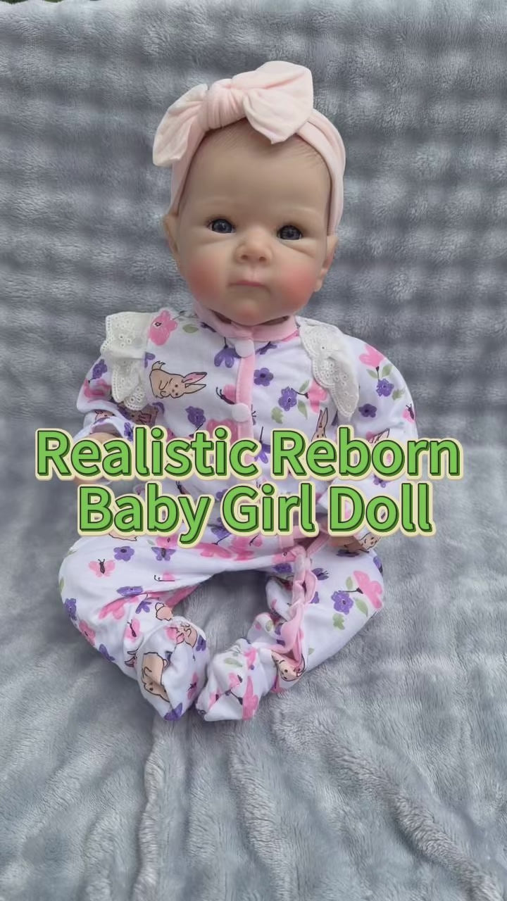 18-Zoll-Reborn-Puppe Bettie, vollvinyl, im Strampler mit Puder-Druck