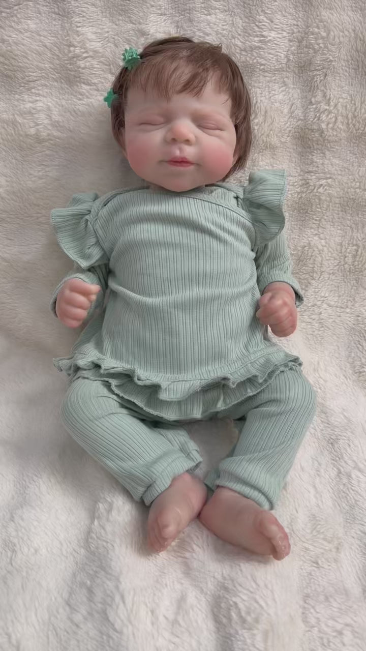 18-Zoll/45 cm Pascale Neugeborenes Reborn-Baby, lebensechte, weiche Kuschelpuppe, mehrschichtige Bemalung, 3D-Haut mit sichtbaren Adern