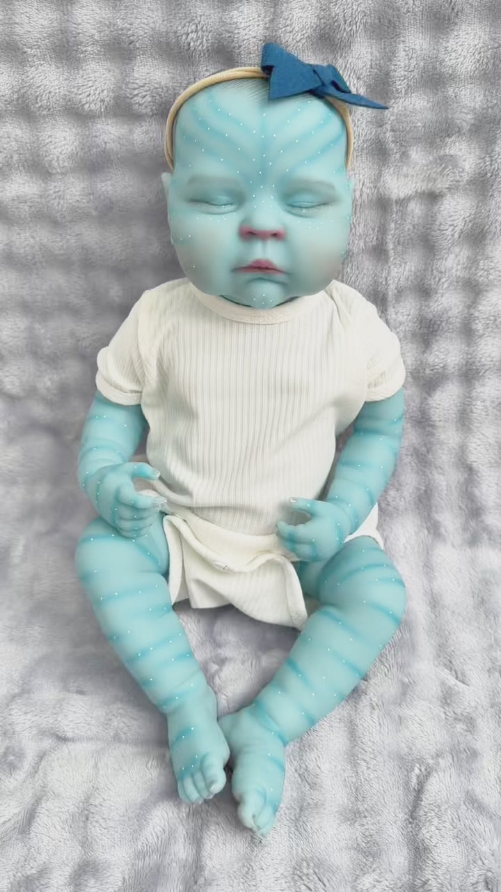 18-Zoll/45-cm-Avatar-Reborn-Puppe – Ganzkörper-Vinyl, wasserfest, 3D-Hautkunst