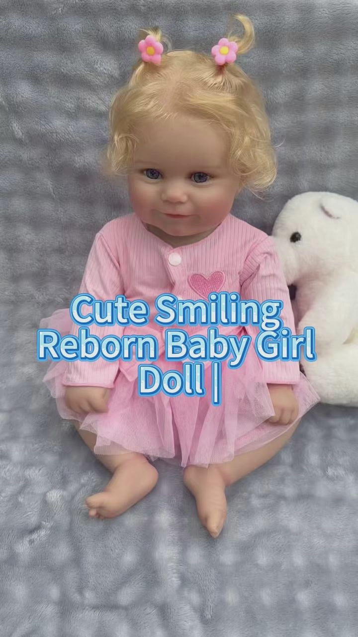 20-Zoll Reborn-Babypuppe aus Vollvinyl, mit blonden Zöpfen und rosa Herz-Tutu-Outfit, Begleitpuppe als Geburtstags- und Festtagsgeschenk