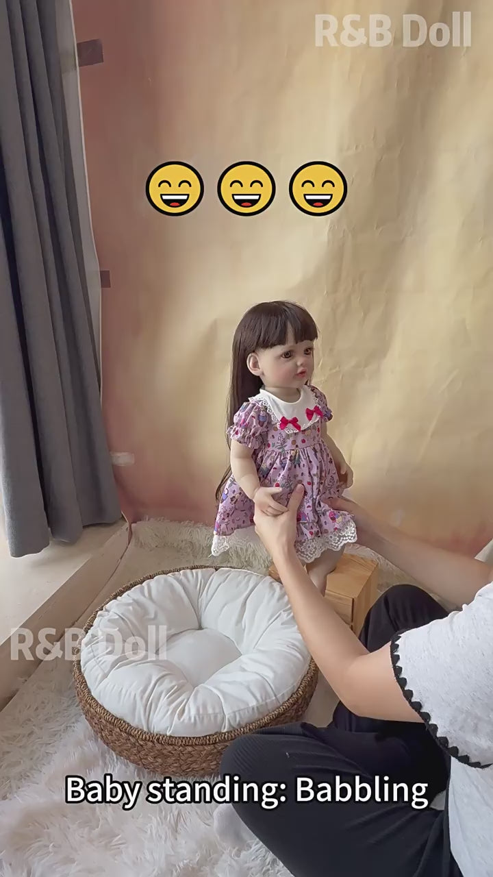 22-Zoll Reborn-Puppe mit Geräuschsensor, erhältlich als Vollvinyl- oder Stoffkörper-Version, ein faszinierender Spielgefährte für Kinder und erwachsene Sammler zu besonderen Anlässen