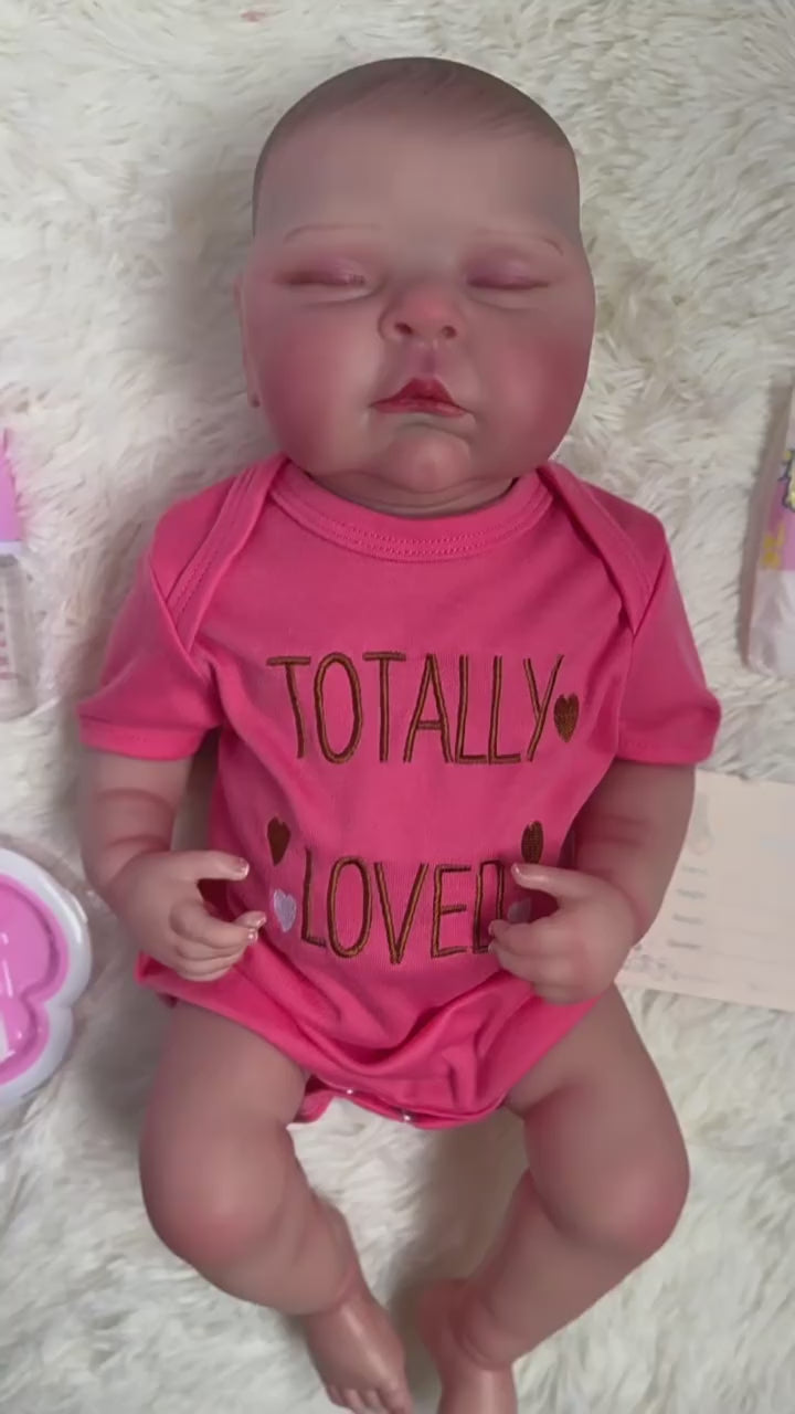 20-Zoll-Ganzvinyl-Puppe, realistisch schlafend, mit feinen, babyähnlichen Details, ideales Andenken für Kinder und Puppensammler