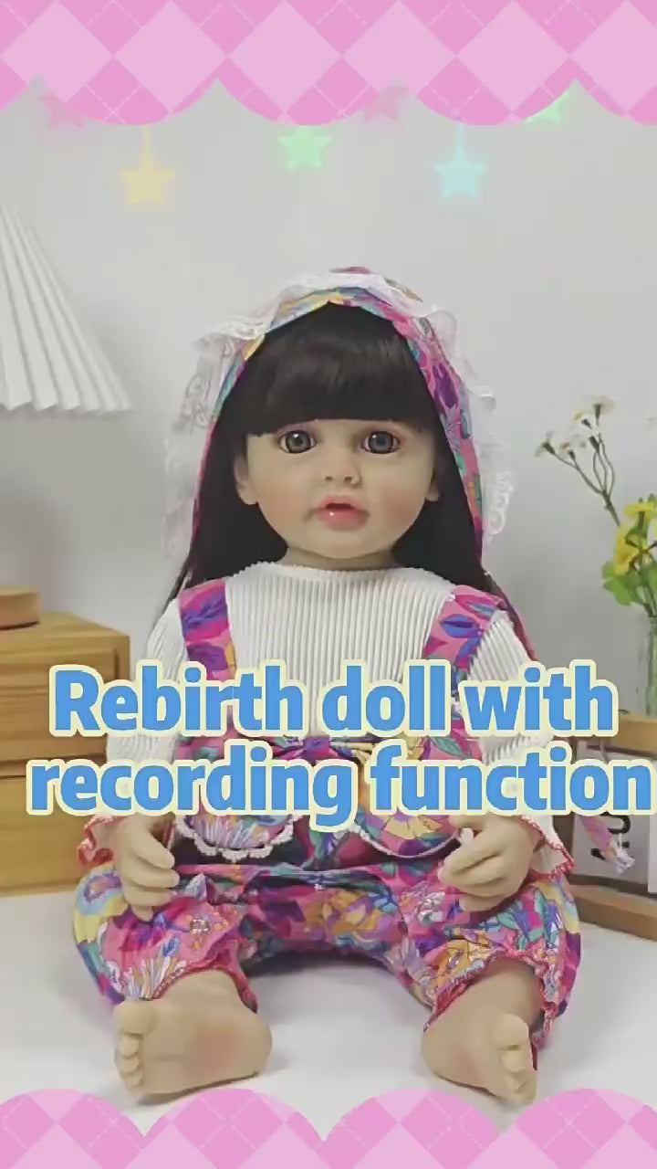 22-Zoll Reborn-Puppe mit Geräuschsensor, erhältlich als Vollvinyl- oder Stoffkörper-Version, ein faszinierender Spielgefährte für Kinder und erwachsene Sammler zu besonderen Anlässen