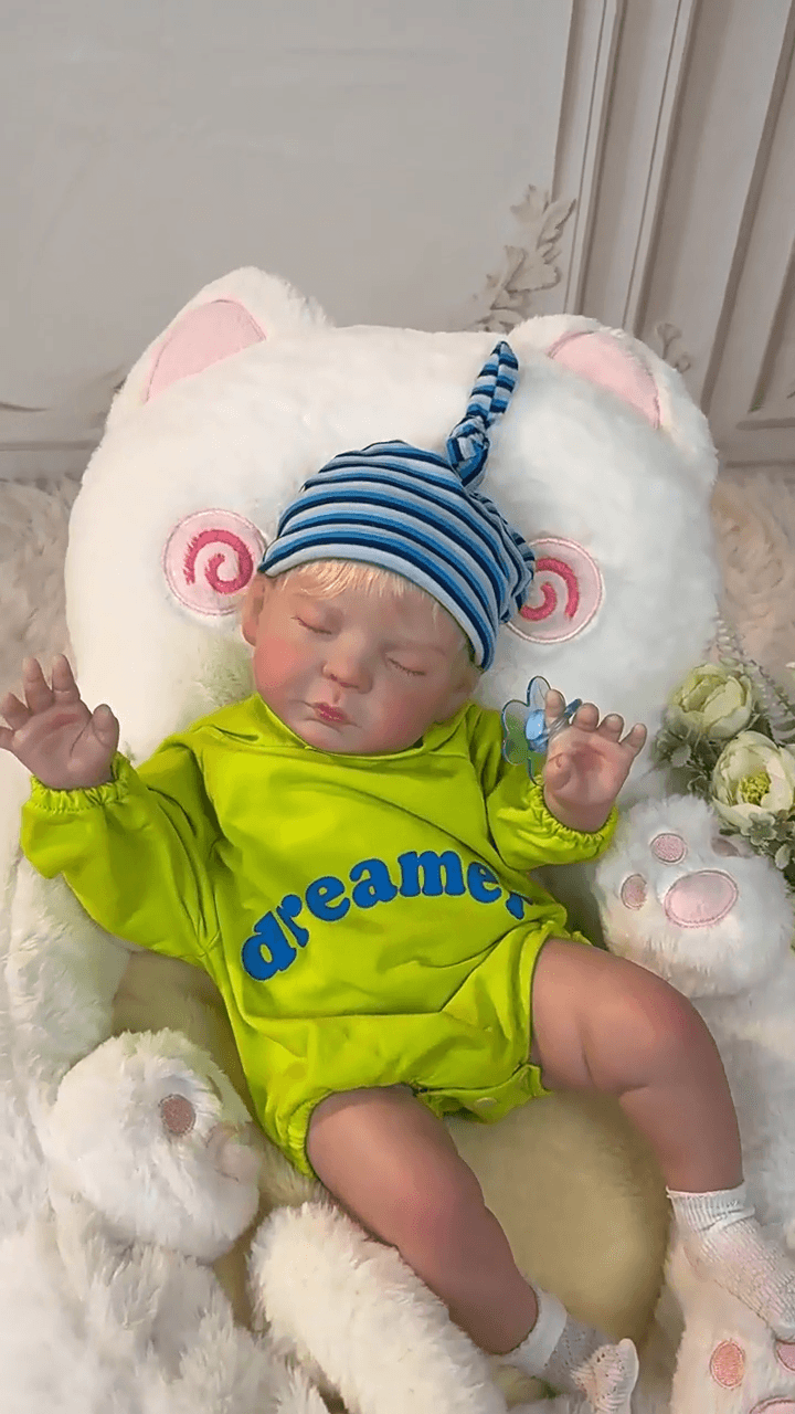 24 Zoll 60 cm Reborn-Puppe mit Haarimplantaten und Stoffkörper