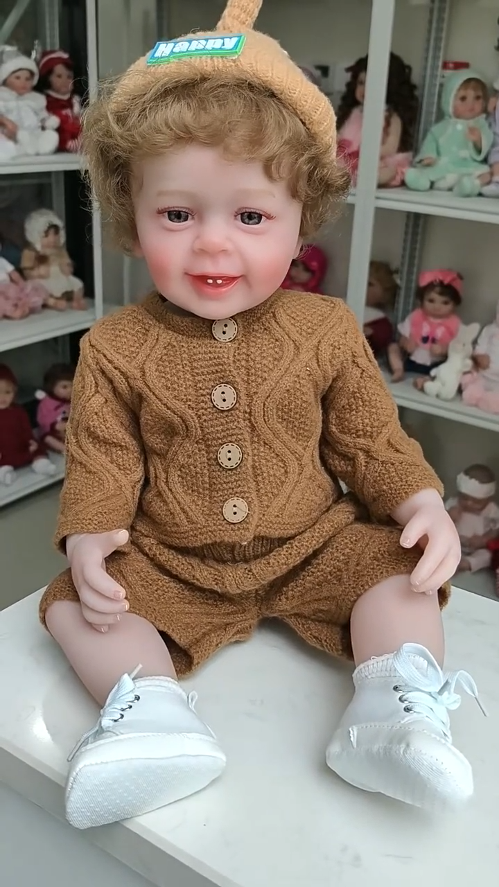 22 Zoll 55 cm Reborn Puppe Simulations-Babypuppe aus weichem Gummi